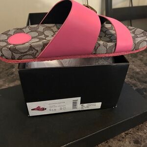 Addison leather Pink coach sandals